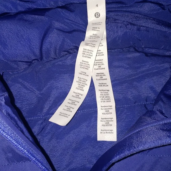 Lululemon Down For It All Jacket 4 PSYH Blue Nwt - Picture 9 of 10
